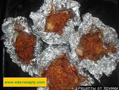 Обложка рецепта Курица в фольге с овощами