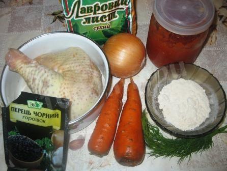 Шаг 1 приготовления Куриная подливка на муке