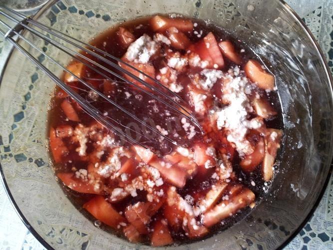 Шаг 3 приготовления Кисло-сладкое мясо в красном вине