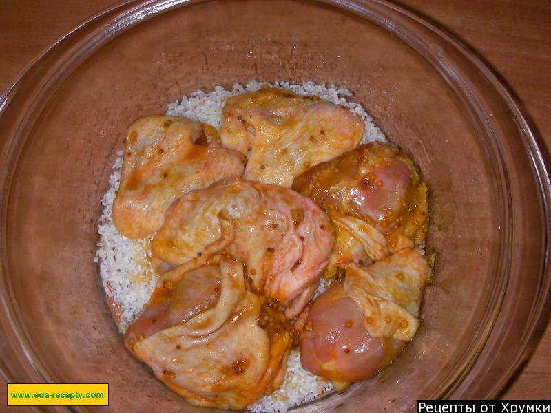 Шаг 8 приготовления Курица в меде с рисом