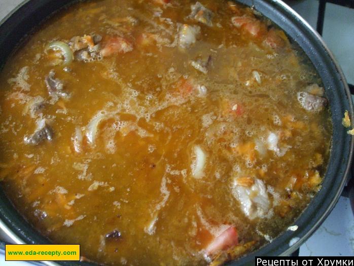 Шаг 13 приготовления Шавля с мясом