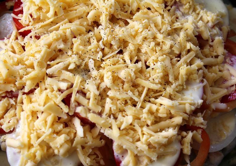 Шаг 9 приготовления Запеканка из курицы с болгарским перцем и помидорами