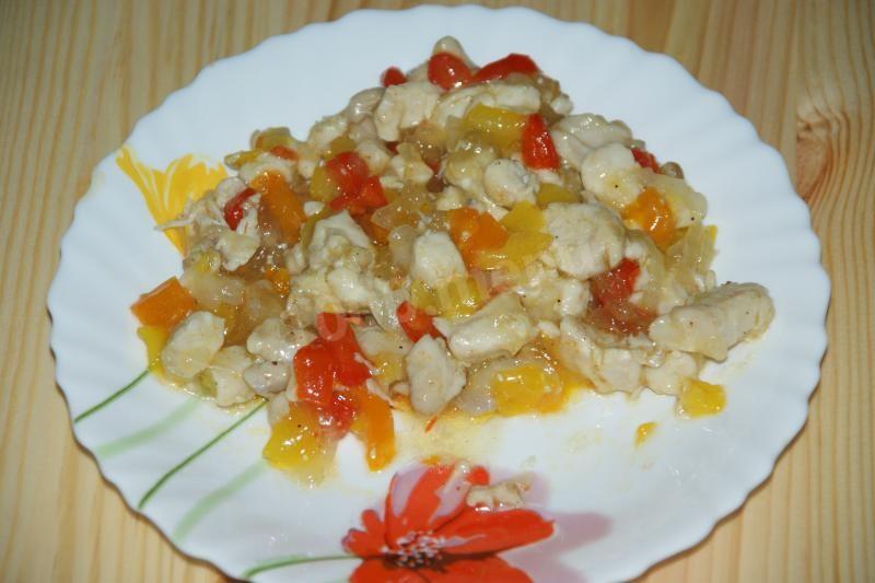 Шаг 10 приготовления Гуляш из куриных грудок