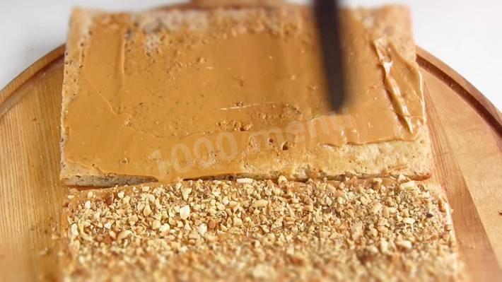 Шаг 13 приготовления Пирожное Белочка с орехами и сгущёнкой