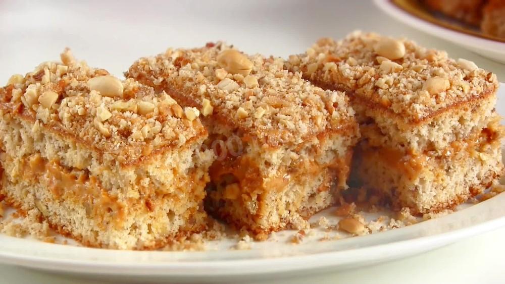 Шаг 18 приготовления Пирожное Белочка с орехами и сгущёнкой
