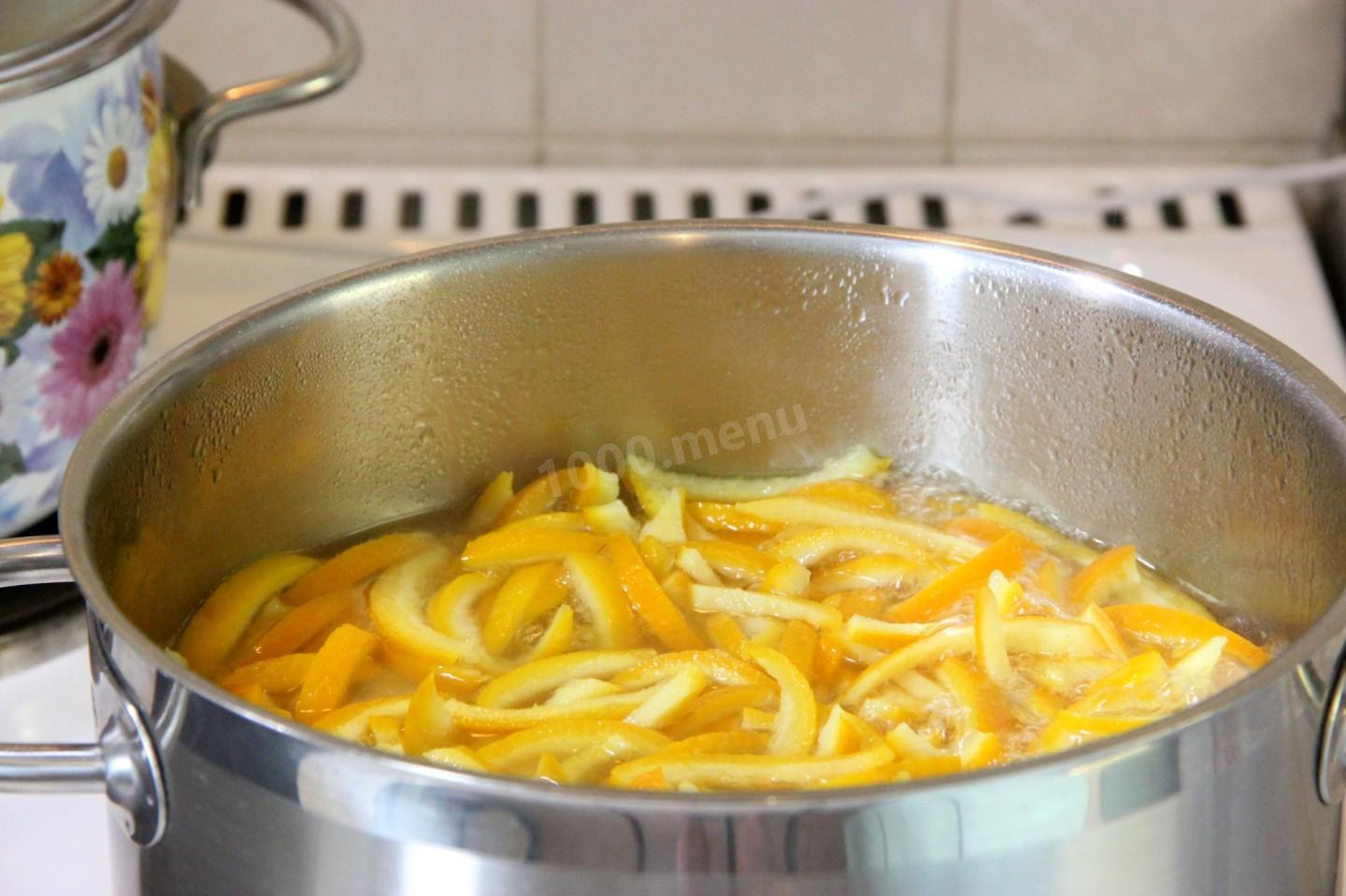 Шаг 9 приготовления Апельсиновые цукаты из кожуры