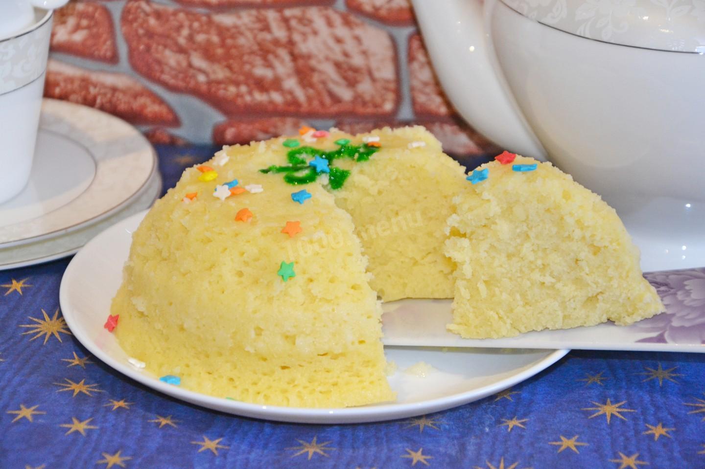 Шаг 10 приготовления Манник в микроволновке на кефире быстро и вкусно