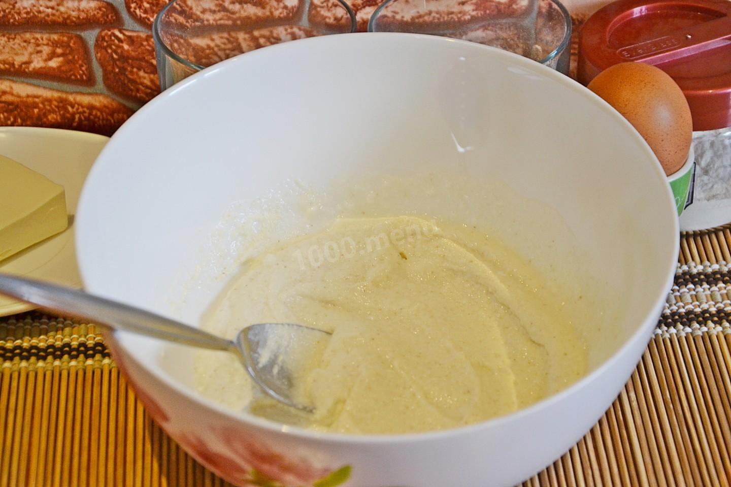 Шаг 2 приготовления Манник в микроволновке на кефире быстро и вкусно