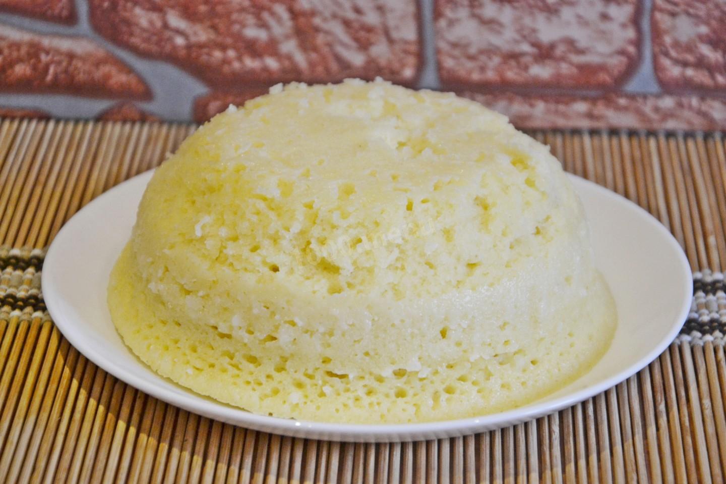 Шаг 9 приготовления Манник в микроволновке на кефире быстро и вкусно