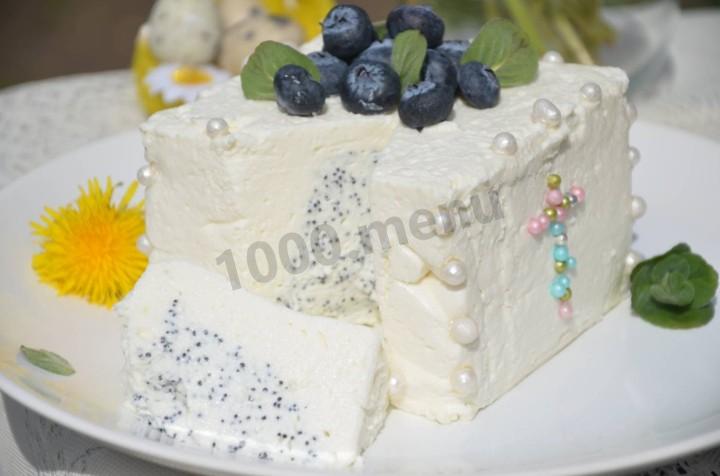 Шаг 10 приготовления Творожная пасха с маком без яиц