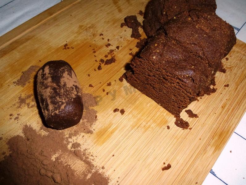 Шаг 9 приготовления Пирожное картошка на песочном печенье с какао