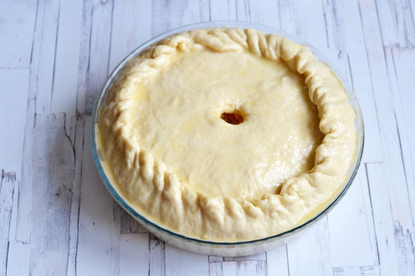 Шаг 21 приготовления Пирог с курицей и картошкой из дрожжевого теста