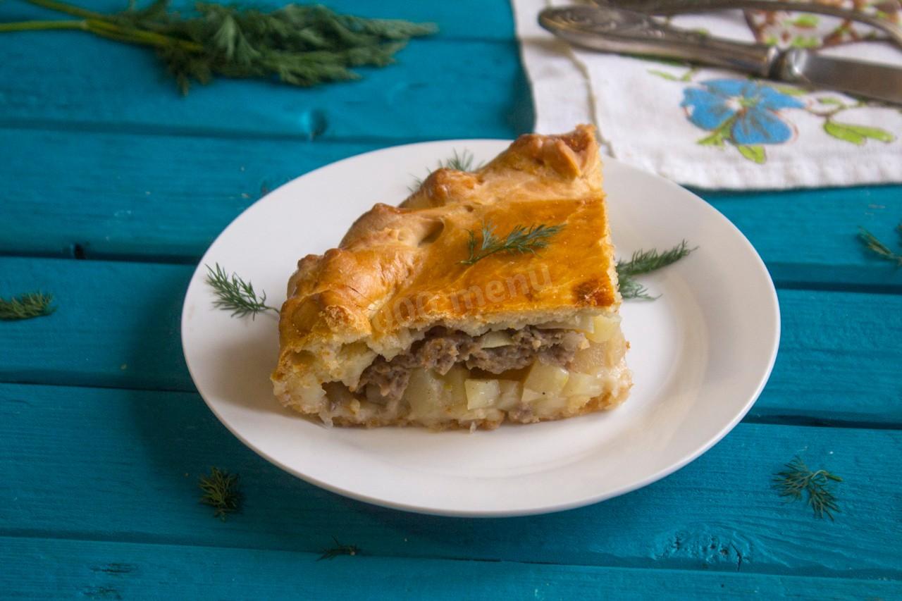 Шаг 18 приготовления Пирог с фаршем и картофелем