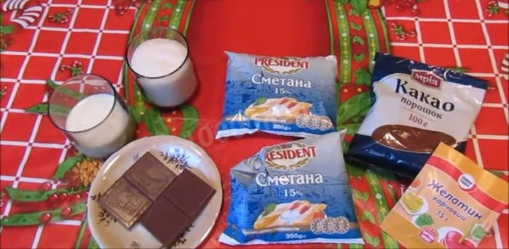 Шаг 1 приготовления Шоколадно-сметанный десерт с желатином