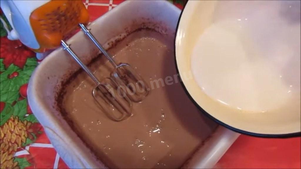 Шаг 3 приготовления Шоколадно-сметанный десерт с желатином