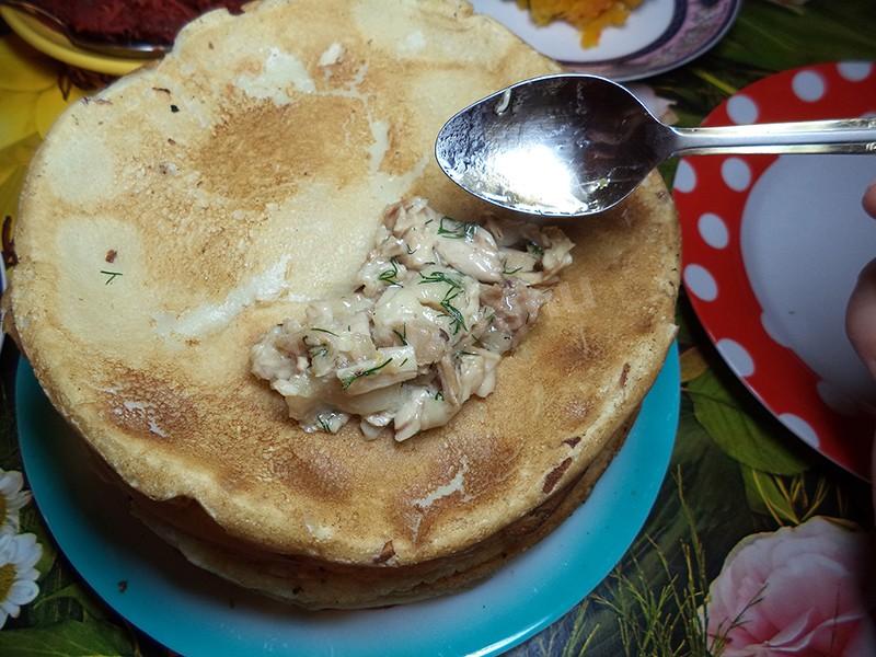 Обложка рецепта Начинка для блинов из курицы