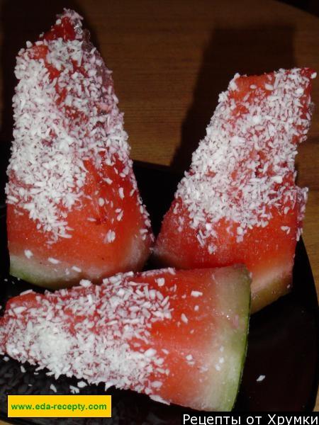 Шаг 6 приготовления Десерт из арбуза "А ты такой холодный, как айсберг... "