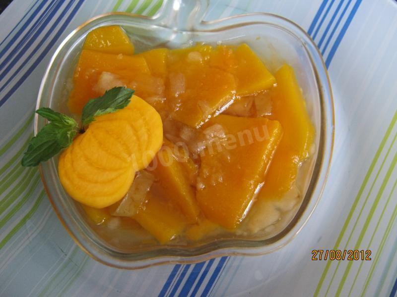 Шаг 7 приготовления Желе десерт из тыквы