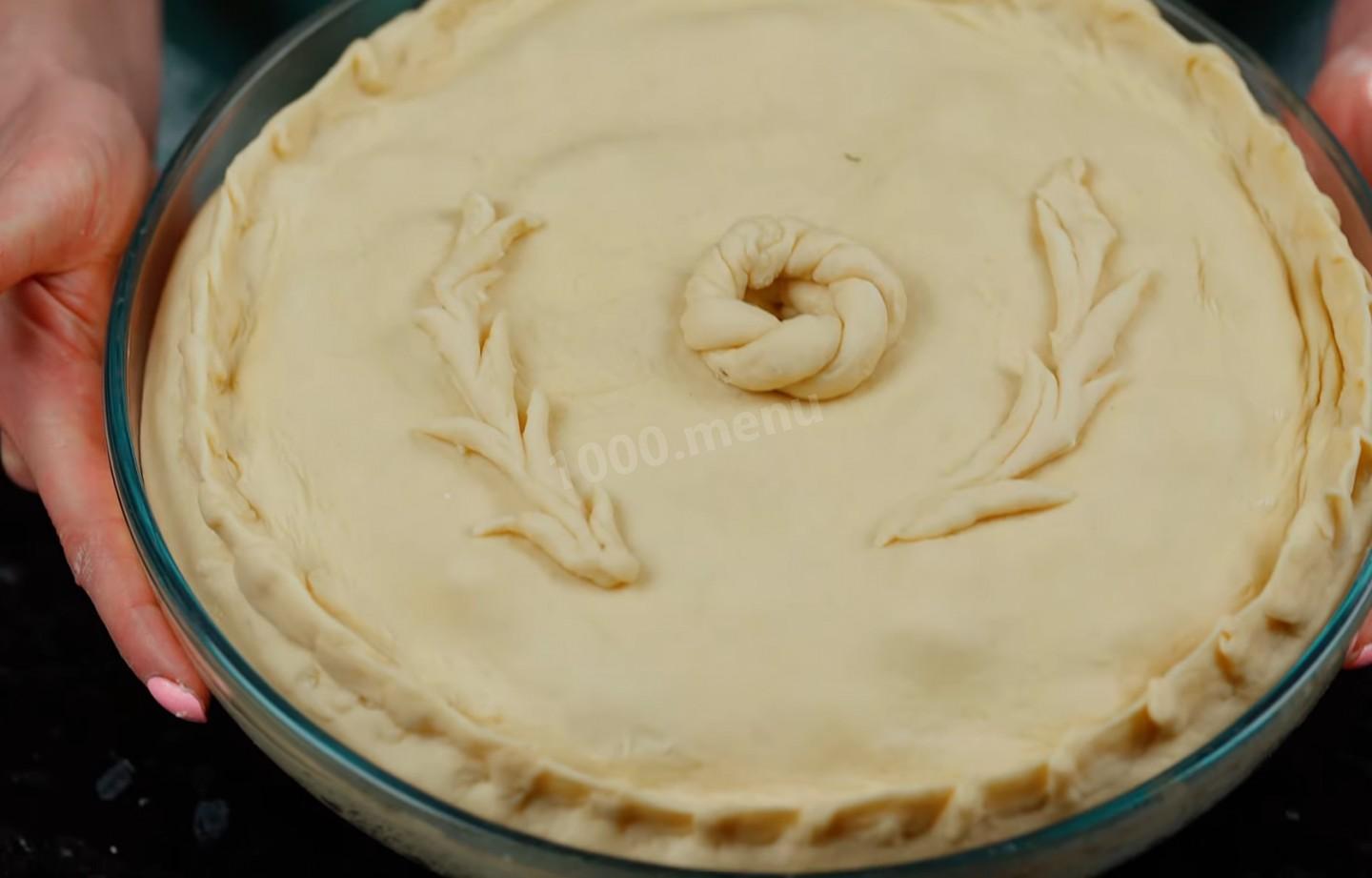 Шаг 27 приготовления Пирог с курицей и картошкой на кефире