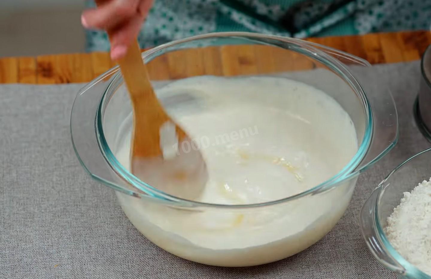 Шаг 7 приготовления Пирог с курицей и картошкой на кефире