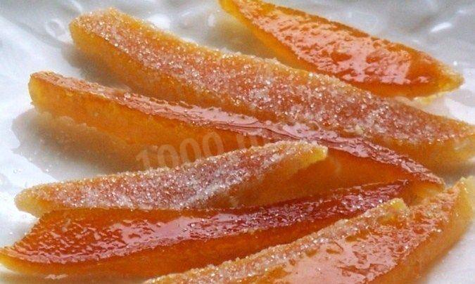Обложка рецепта Цукаты с сахаром на воде с яблоком