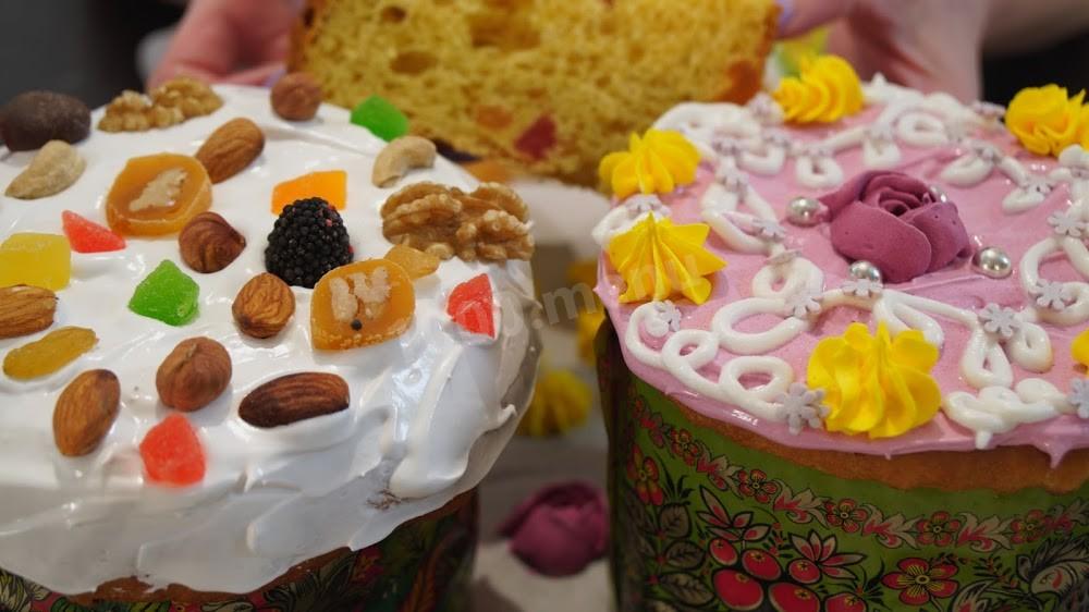 Шаг 18 приготовления Кулич на молоке с цукатами и грецкими орехами