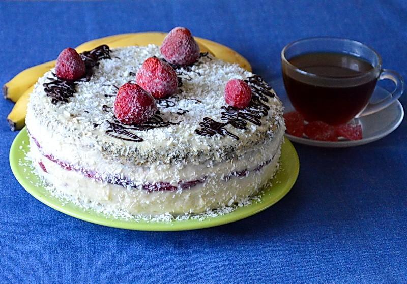 Шаг 27 приготовления Торт Клубничный поцелуй
