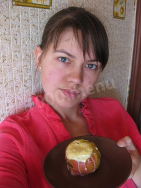 Шаг 14 приготовления Запеченные яблоки с творогом и корицей