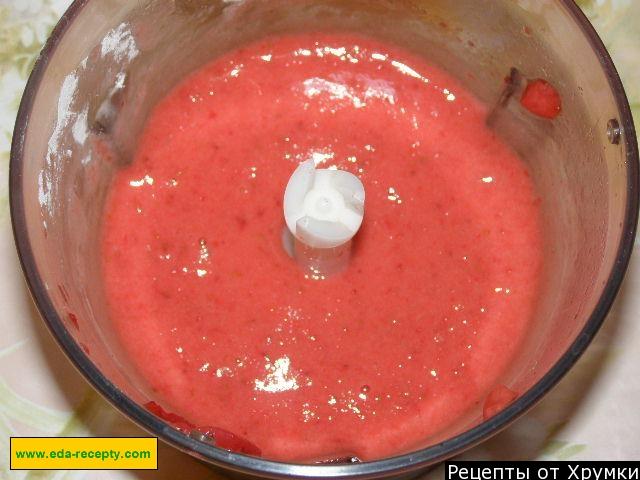 Шаг 5 приготовления Клубничный сорбет из клубники