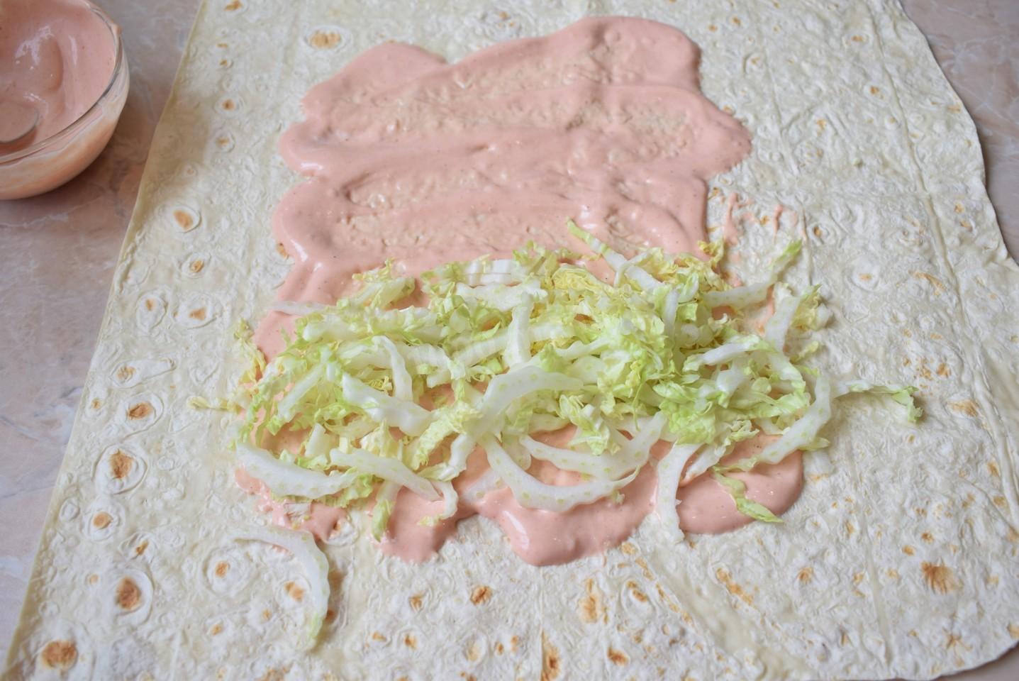 Шаг 5 приготовления Классическая шаурма с курицей