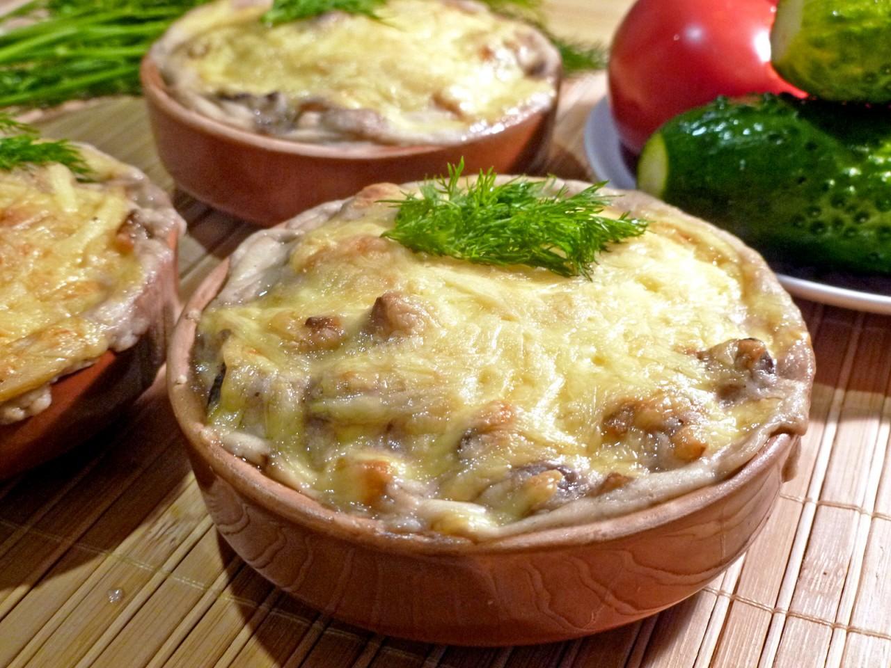 Шаг 18 приготовления Жульен с грибами и сметаной