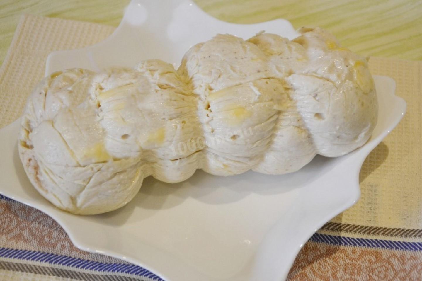 Шаг 15 приготовления Колбаса домашняя куриная с сыром