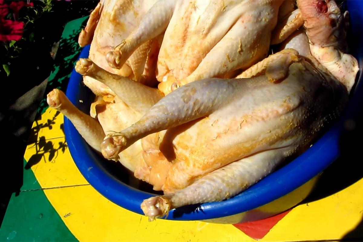 Шаг 1 приготовления Курица холодного копчения в коптильне в домашних условиях