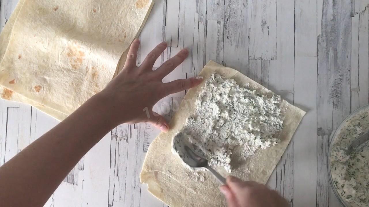 Шаг 6 приготовления Лаваш с творогом и зеленью быстро и вкусно