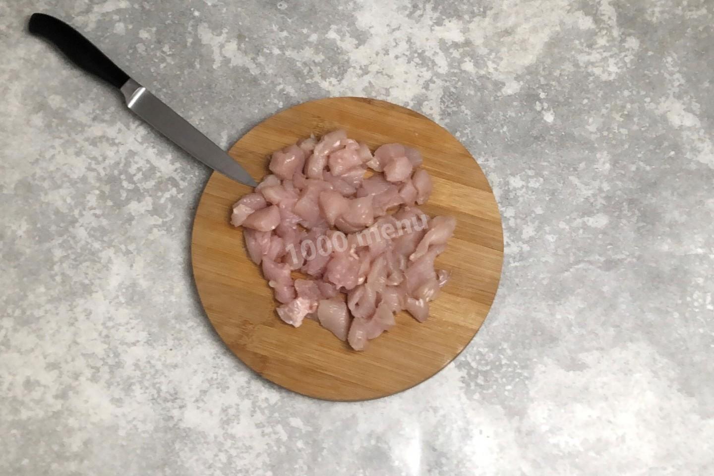 Шаг 4 приготовления Жульен с картошкой курицей и грибами в духовке