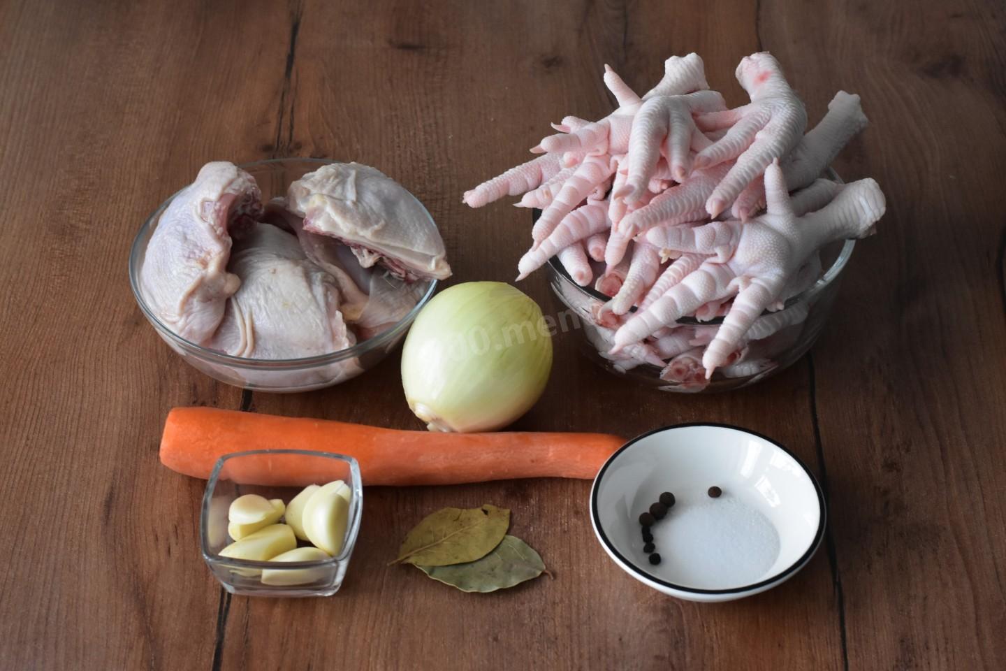 Шаг 1 приготовления Холодец из куриных лапок