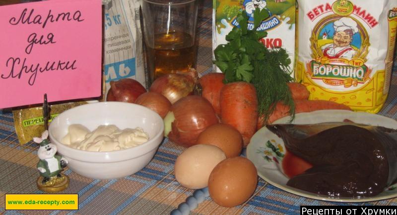 Шаг 1 приготовления Печеночный торт с майонезом