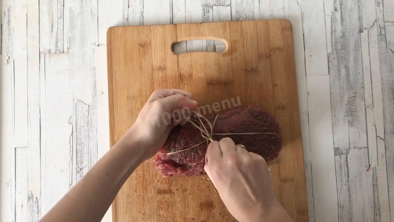 Шаг 8 приготовления Рулет из говядины