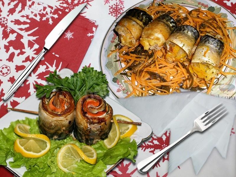 Обложка рецепта Рулетики из скумбрии быстро и вкусно