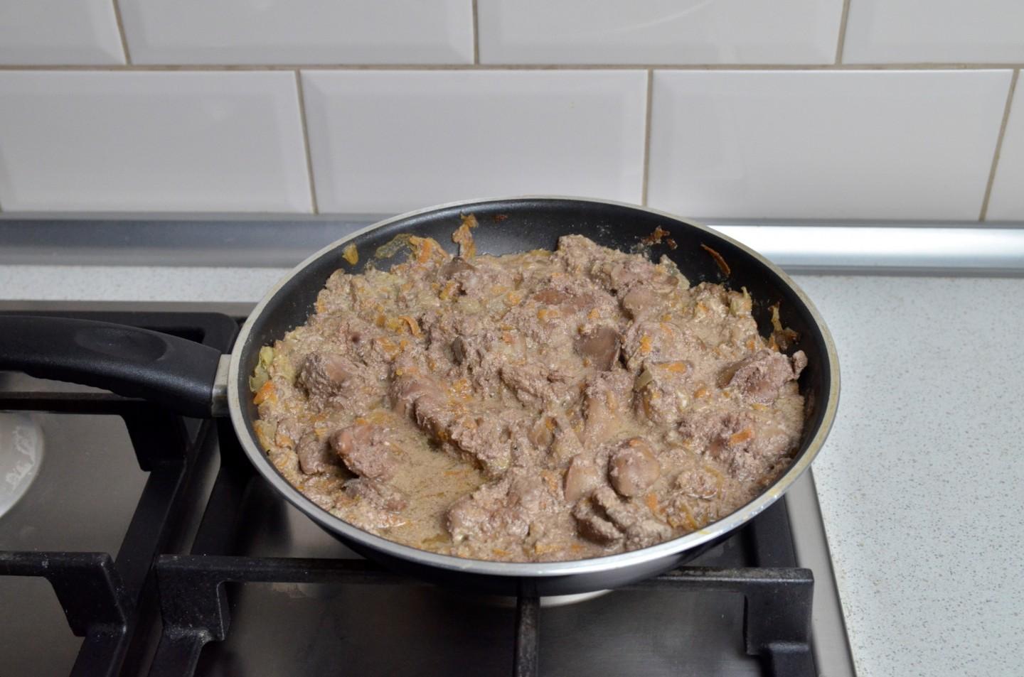 Шаг 8 приготовления Паштет из куриной печени со сливками