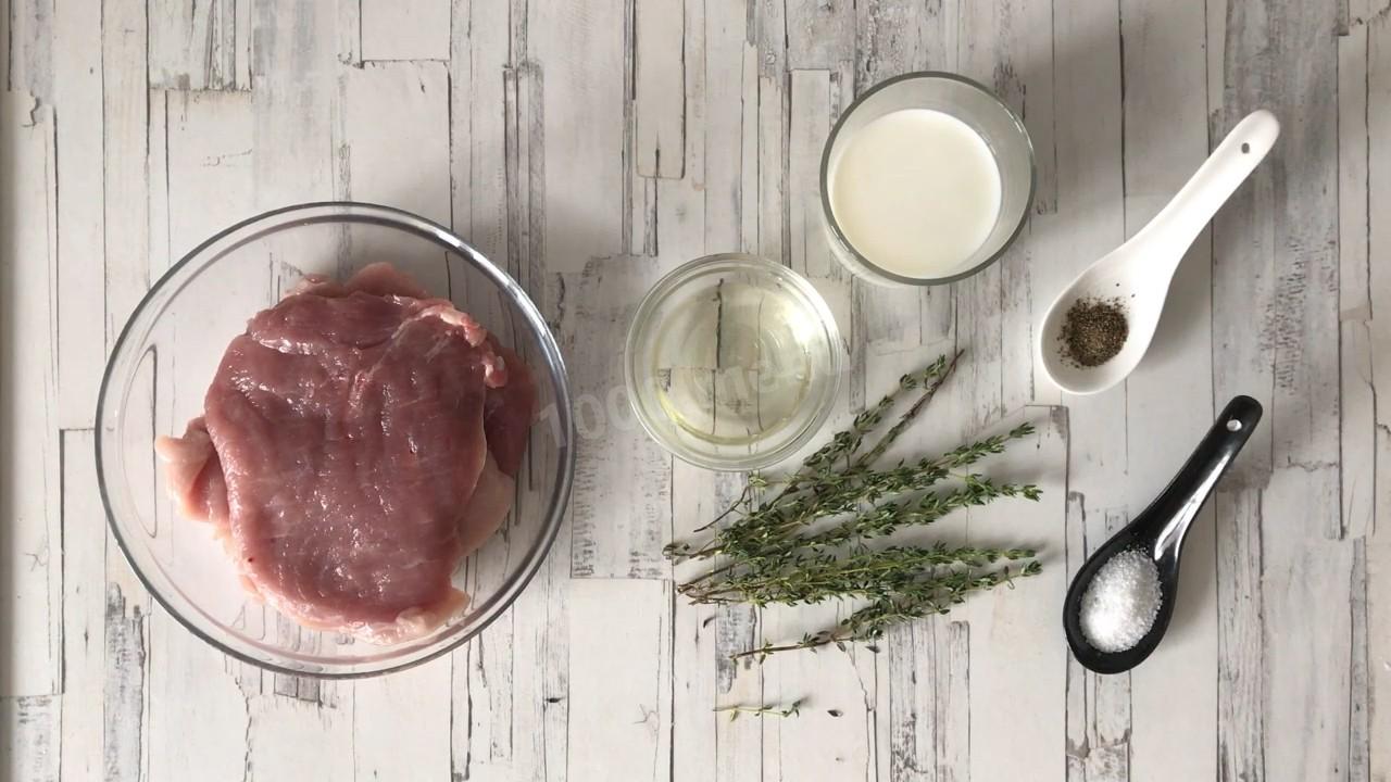 Шаг 1 приготовления Рулетики из свинины с грибами