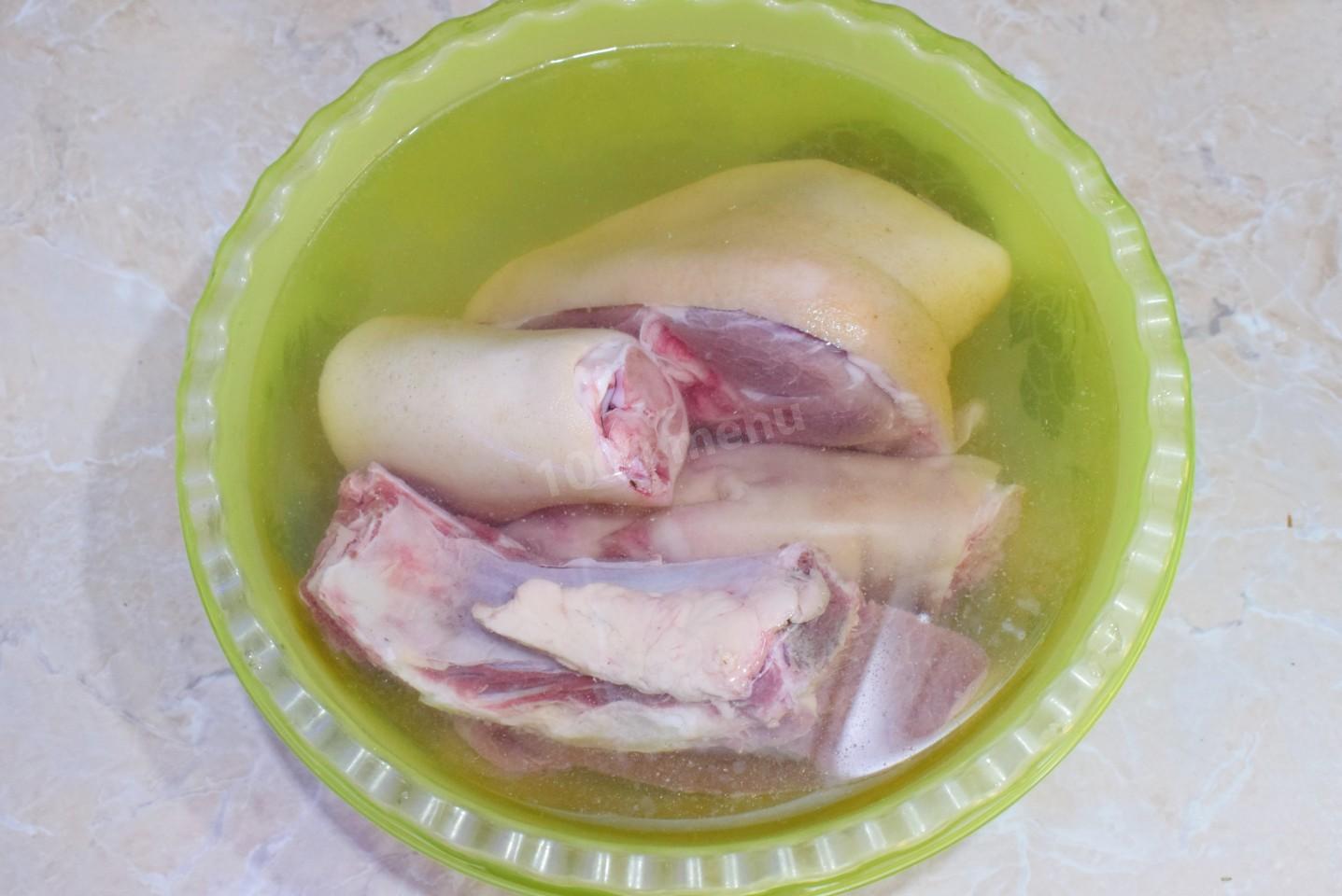 Шаг 2 приготовления Холодец из свинины и говядины классический