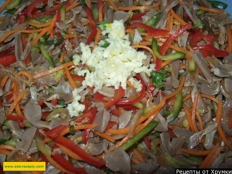 Шаг 5 приготовления ХЕ из куриных или индюшиных пупков (желудков)