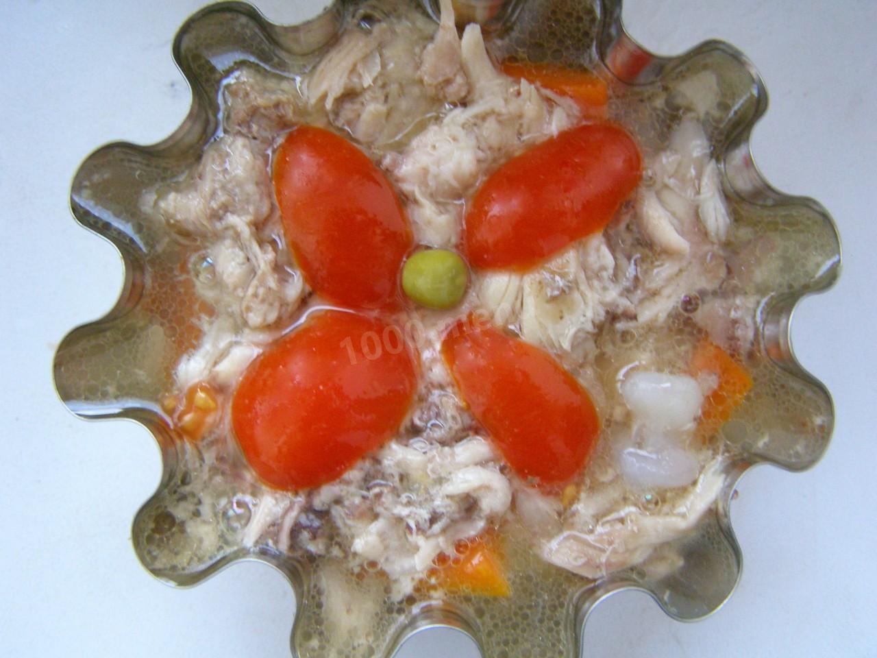 Шаг 9 приготовления Холодец из курицы в мультиварке