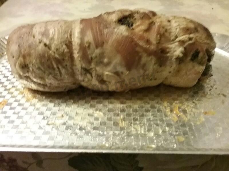 Шаг 6 приготовления Рулет из филе индейки с черносливом и курагой