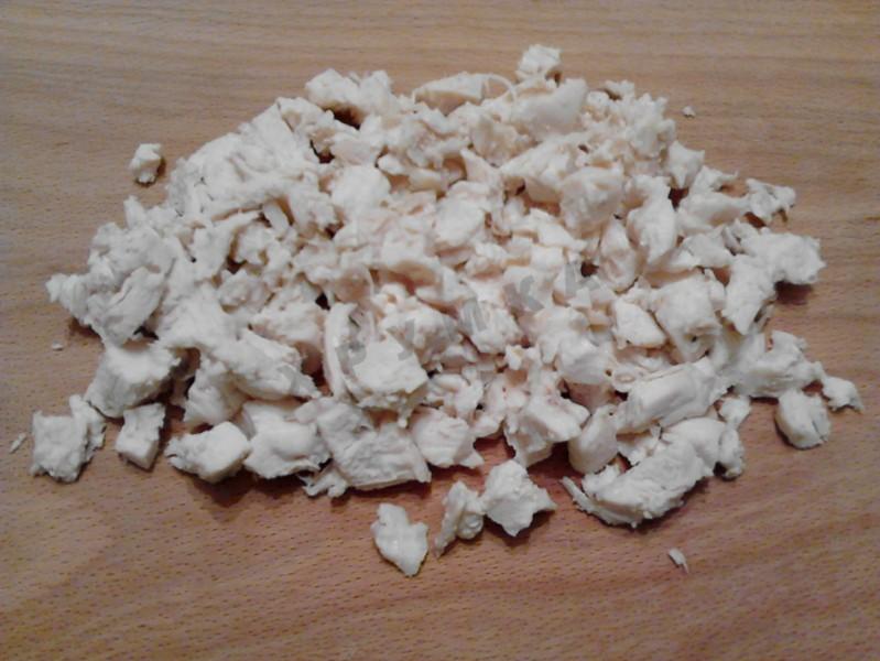 Шаг 11 приготовления Блинный торт с грибами и курицей
