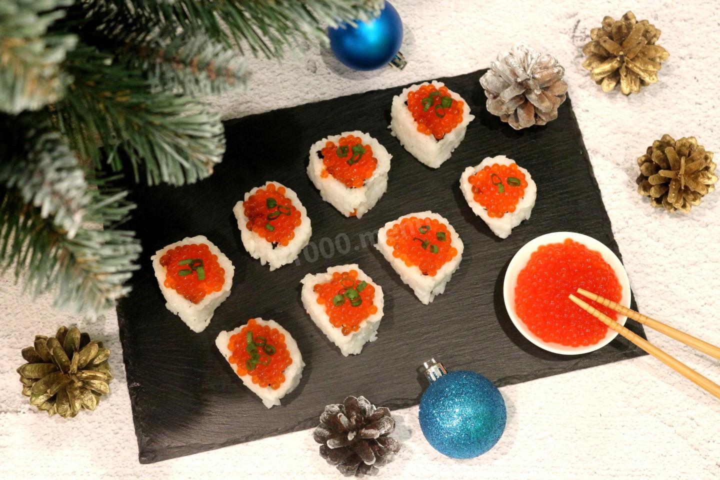Обложка рецепта Роллы с крабовым мясом и красной икрой