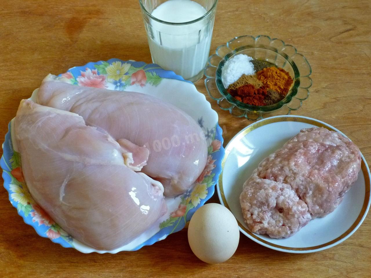 Шаг 1 приготовления Куриная вареная колбаса