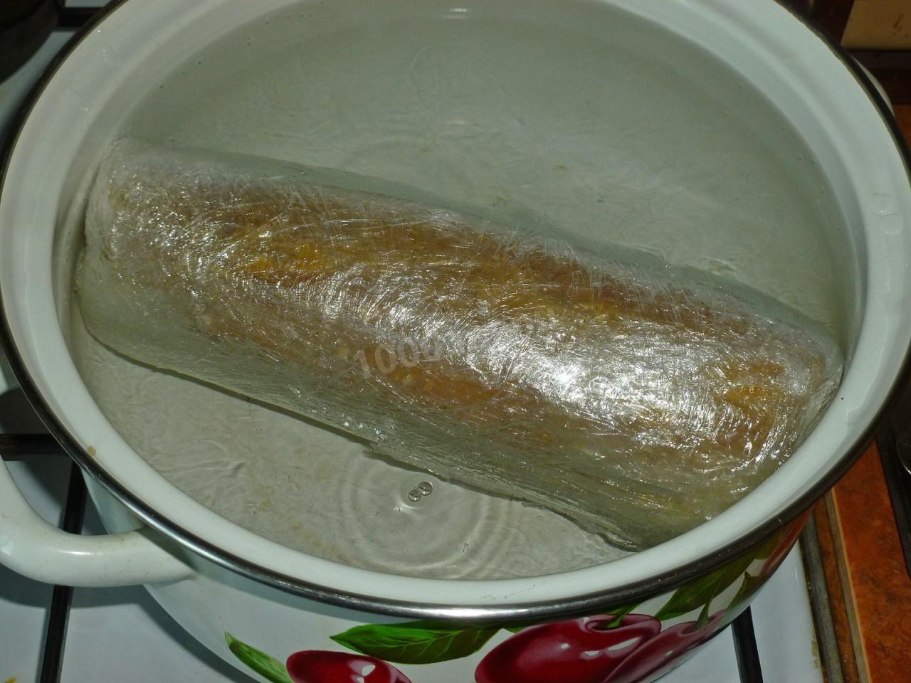 Шаг 8 приготовления Куриная вареная колбаса