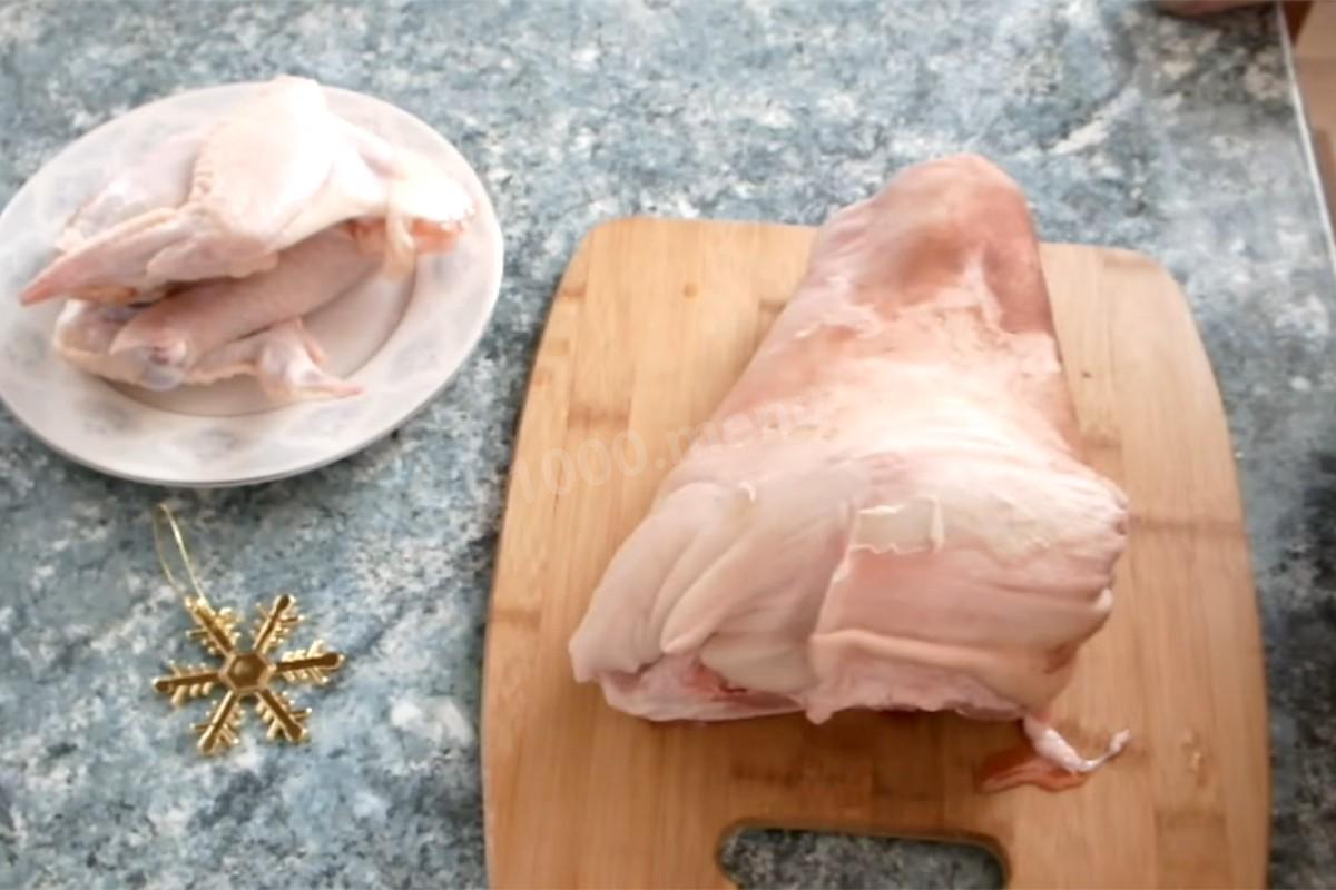 Шаг 1 приготовления Холодец из свиной рульки и курицы